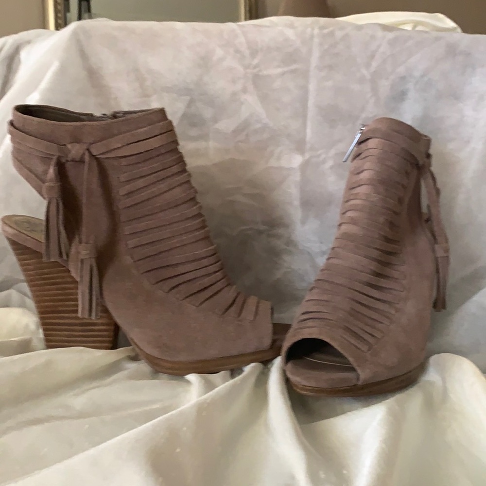 Vince Camuto Suede Open Toe Booties